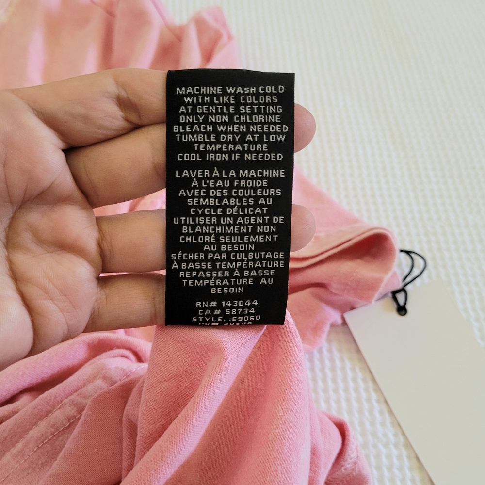 7 For All Mankind Pink💗 Stonewashed Tee - NWT - Picture 8 of 12